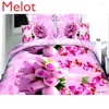 Sängkläder sätter 3D blomma målning ner quilt täcker blixtlås fast färg avancerad 4st hem dekoration säng mjuk kvalificerad bekväm