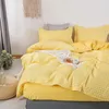 Set di biancheria da letto Coper del piumone con foglio piatto King Size Roupas de Cama Giallo Colore Puntatore Set per letto a doppio letto 150x200