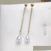 Dangle & Chandelier Water Drop Freshwater Pearls Stud Earrings For Women Statement S925 Sier Simple Long Wholesale Prevent Delivery J Dh1Qs