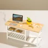 1:12 Dollhouse miniaturowy stolik do stolika do kawy komputer biurko lalka domek salon kuchnia wypoczynek