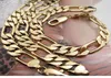 Menshalsbandsarmband Set Chain Heavy Solid 18k Yellow Gold Filled 12mm Figaro Link Chain Mens Smyckesuppsättning 236quot86quot7289824