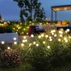2PCS 8 LED Solar Garden Lights Powered Firefly Lights Outdoor Waterproof Vibrant Garden Lights for Patio Pathway Decoration Warm 240408