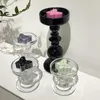 Candle Holders Glass Holder Decor For Home Pillar Modern Stick Taper Black Clear White