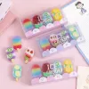 Nouveauté d'été 4 pcs / coffre de fruits glacés glacés gris radeau kawaii erasers scolaire fournit la papeterie de papeterie