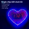 Kits de bricolage Kits d'horloge de bricolage en forme de coeur en forme de coeur avec des lumières LED SMT SMD Souder Practice Kit Projets de bricolage pour l'apprentissage électronique