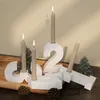 Moule de bougies numériques géométriques Moule de silicone DIY Crystal Epoxy Risin Digitals Gypsum Moule de bougies romantiques Decor