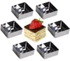 Anelli di cottura in acciaio inossidabile da 6 pcsset quadrati anelli da dessert mini torta e anello mousse set con pusher15989581321017