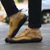 Buty swobodne Wysokiej jakości mężczyźni oryginalna skóra bez poślizgu gruba podeszła moda wygodna chaussure homme ete 2024