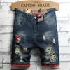 Modeheren gescheurd korte jeans merk kleding Bermuda zomer 90 katoenen shorts ademende denim mannelijke maat 2838 240328