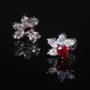 Gems Ballet Palm Leaf Fabulous Earring Luxury Lab Created Ruby Exquisite Vintage Design Earrings 925 Sterling Silver 240410