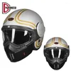 Motorcycle Helmets Helmet DOT Approved Retro Modular Scooter Flip Up Open Full Face Casco Vintage Capacete Cycling
