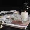 3pcs Candelas de vidrio nórdico European Candles Topeadores Tabla de velas Soporte de velas Smalltealight Decoración del hogar