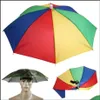 Regenschirme Haushaltsmotos Hausgarten faltbare Regenschirm Hutkappe Kopfbedeckung zum Angeln von Wanderbad Cam Headhut Hands Outdoor242o
