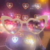 Sunglasses Love Special Effect Heart-shaped Glasses Fashion Heart Diffraction Sunglasses The Night Lights Become Love Special Effect 240412