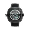 Seven-Friday 시계 디자이너 시계 Seven-Friday Jade Carbon Black Leather Strap Men Watch SF-PS3/01 고품질