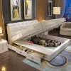Heißer Verkauf hochwertig leichte Luxus moderne einfache Lederbett Schlafzimmer Möbel Doppelte 1,8 m Kingsize -Bett Bett