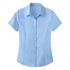 Kadınlar bluzlar resmi ince fit gömlek kısa kol iş işleri nefes alabilen gömlekler giymek üst ofis ve rahat sosyal bayanlar