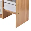 Hooks Desktop Bookshelf Bamboo Countertop Bookcase for Office Home Cosmetic