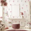 Acquerello fiori rosa Decal Decal Decal Foglie floreali Adesivi da parete Vinyl Boho Botanical Wall Art per camera da letto decorazioni per bambini