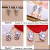 Jewelry Settings 925 Sier Pearl Earrings Setting Zircon Earring Eardr Mounting Earings Blank Diy Wedding Gift For Drop Deliv Dhgarden Dhipv