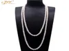 Jyx Perlenpullover Halsketten lange runde natürliche weiße 89 mm natürliche Süßwasserperlen Halskette Endlos Charm Halskette 328 2011048152115