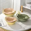 Matt Ear Bowl Irrégulaire Table Volie Off-White Phnom Penh Irrégul Ceramic Bowl Bibimbap Lamian Noodles Bowl Supplies