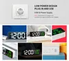 LED Digital Alarm Clock Temperatur Datum Display Plug-In Desk Table Wall Clocks Mirror Electronic Large Screen Clock Room Decor