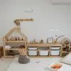 Montessori Boîte de rangement d'étagère en bois pour jouet pour tout-petit armoires de salon enfants Bibliothèque de chambre à coucher estantéria madera