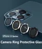 Ochrona obiektywu aparatu dla iPhone'a 14 13 12 Pro Max Metal Pierścienia Szklane kamery Pełna osłona Telefon Ochrona CAP2012934