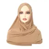Ubranie etniczne muzułmańskie kobiety turban instant długi szalik hidżab One Piece Amira Diamonds Head Scarf Hat Tashs Wrap Cross Bandana Oti3x