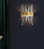 Modern Gold Metal Crystal Wall Light Living Room Matsal El Heminredning Vägg SCONCE WA159308I4145572