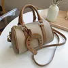 Shoulder Bags 2024 Women Boston Bag Durable Pu Leather Casaul Vintage Pillow Handbag Top Handle Designer Crossbody Sac A Main