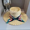 Chapeau de paille Designer Raffiah Bucket Hat Luxury Summer Beach Hat Femme Femme Paille plate Paille avec ruban de soie