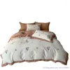 Sängkläder sätter bomull 4st 1,8 m säng hem textil nordisk stil enkel 60brushed ren höst vinter förtjockad värme mjuk täcke täcke