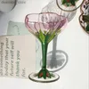 Vinglas Österrike Vintae Champane Wine Lasses Cup Crystal Lass Red Wine Cup Pink Handmålad glass Bowl Flower Oblet Lasses L49
