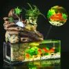 rium fish tank artificial landscape rockery water fountain with ball ornaments living room desktop lucky home bar decoration Y2009195v