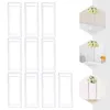 10Pcs 60cm Geometric Rectangle Metal Stands Flower Floor Rack Plant Display Holders White for Wedding Party Centerpieces Decor