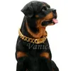15mm Dog Collars Stainless Steel Necklace Pet Collar Supplies Accessories Chain Medium Large Dogs Gold LT912