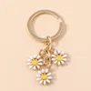 Nyckelringar söta emalj Sunflower Keychain for Women Girl Key Ring Pendant Car Holder Handbag Decor Charms Diy Jewets Gifts