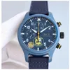 Men's Watch Cermica RW Pilot V2 Version 44mm TW Factory 7750 Mechanical Movement Weekly Calendar Time Running Ceramic Case AR Fingerprint Sapphire Mirror Watches