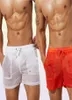 Men039S Mesh Sheer Voir à travers les boxeurs Shorts à cordon de natation de natation des sous-vêtements Watershort Lounge Pantalon avec Pocke9185986