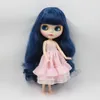 Eisiges DBS Blyth Puppe 19 Joint Body 30 cm BJD Doll fertiggestelltes handgemaltes Make-up Blue Curly Haare mit Pony Doll Geschenk für Mädchen