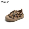 Sneaker baby neonate sneaker da ragazzo ragazza tela tela slip slips leopard kids kids first walker sola sola suola nere calzature casual nere calzature