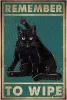 Funny Black Black Cat Retro Metal Tin Sign -REMEMBRY TO WIPE -Nintage Coffee Black Cat Metal Sign Plaque per Home Kitchen Cafe