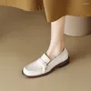 Dress Shoes British Style Soft Soled klein leer Een slip-on loafers met Round Head Single Shoe Women's Peas