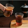 Casas de vino 320ml rayas verticales juego de vidrio acanalado café taza de café con leche tazas de cóctel recipiente de postres de whisky