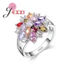 Cluster Rings Beautiful Girls Bling Jewelry Finger Accessories Fashion 925 Sterling Silver Ized Cubic Zircon Flower Shape