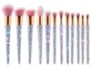 12Pcs Custom Logo Bling Make Up Rhinestone Synthetic Diamond Glitter Sparkle Makeup Brush Set1113295