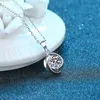 Korean 925 Sier Style Heart of the Sea Lucky Clover Mosan Pendant One Mosan Stone Clavicle Halsband Kvinna