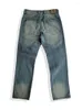 Herenbroek Amekaji-stijl retro driedimensionale snit rechte been denim mid-taist casual wasbeurt om oude lente en herfst te doen